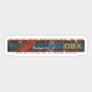 OBX Towns Dark Text Distressed Sticker